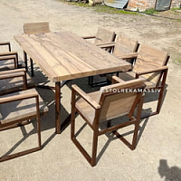 Стол со стульями из массива карагача